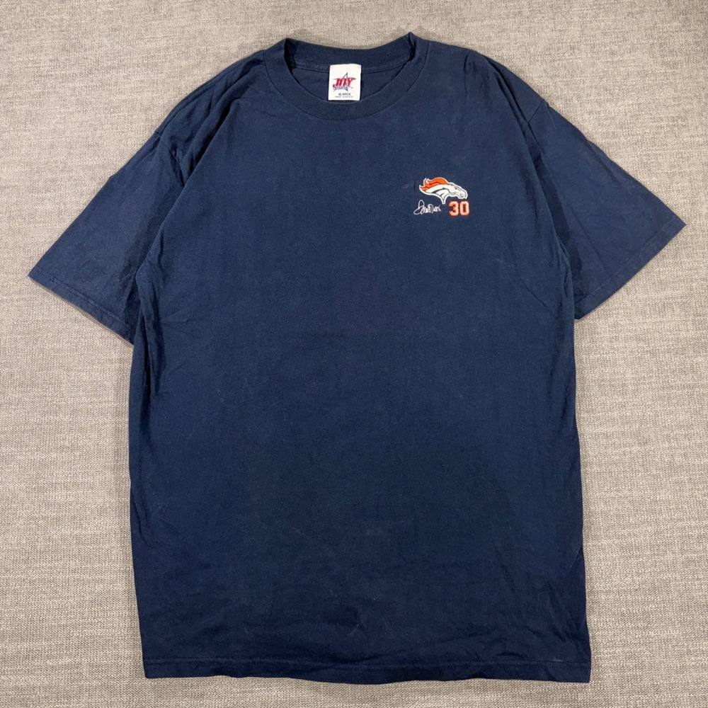 Joy Athletic T-Shirt Mens XL Navy Blue Excellent Denver Broncos Terrell Davis 30